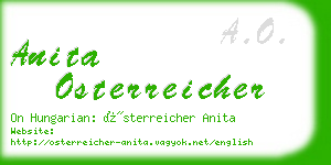 anita osterreicher business card
